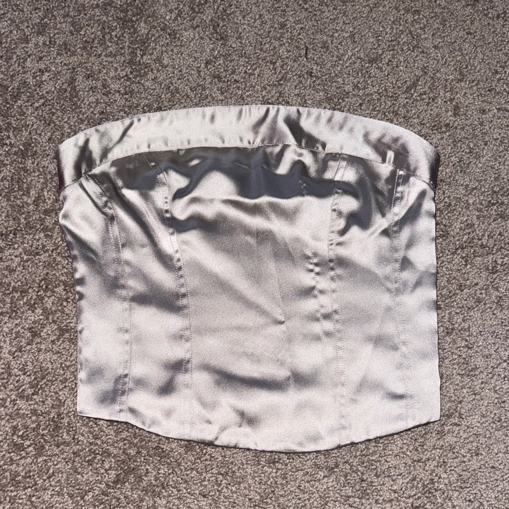 Elegant Silver Women's Strapless Top